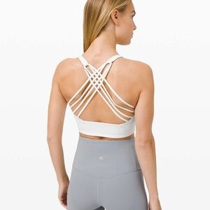 Lululemon Free To Be Bra Wild High Neck Long Line *Light Support, A/B CupWhite
